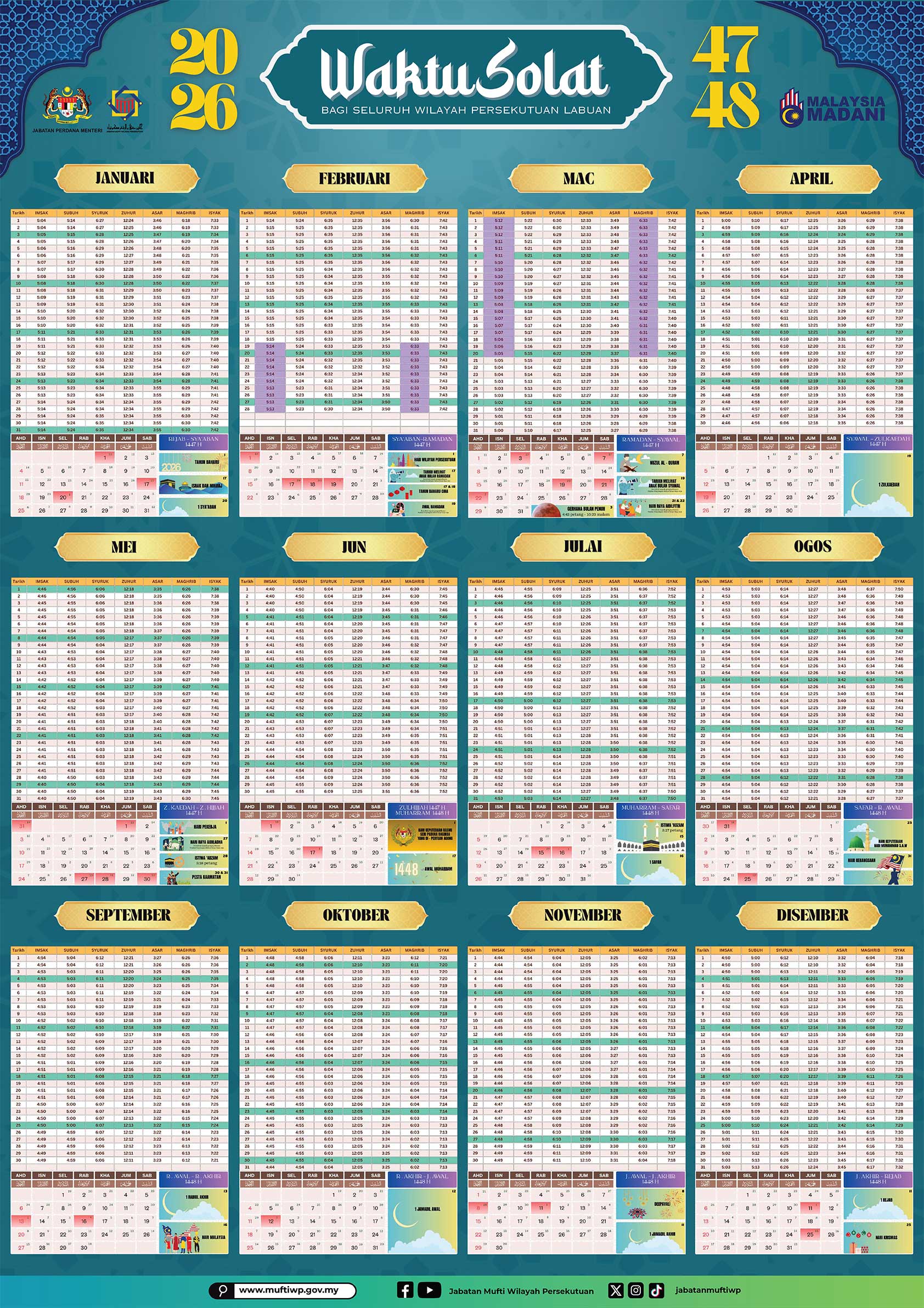 COVER WAKTU SOLAT WP LABUAN 2026