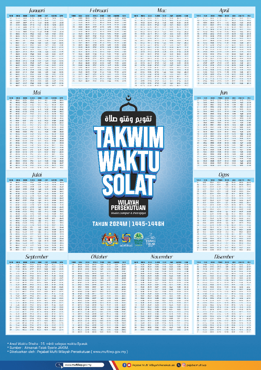 TAKWIM SOLAT 2022 PMWP KL/PUTRAJAYA